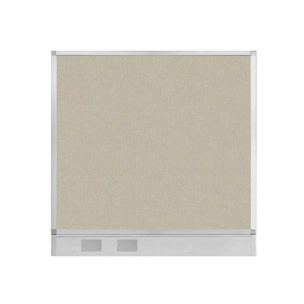 Hush Panel Configurable Cubicle Partition 4' x 4' Sand Fabric w/ Cable Channel